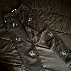 pacsun butterfly pants, size: 0-2